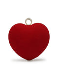 Amour Heart Shaped Solid Velvet Clutch