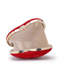 Amour Heart Shaped Solid Velvet Clutch