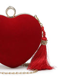 Amour Heart Shaped Solid Velvet Clutch