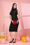 Amour Heart Shaped Solid Velvet Clutch