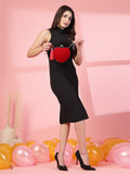 Amour Heart Shaped Solid Velvet Clutch