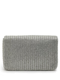 Coffer Striped Embellished Faux Silk Clutch