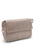 Coffer Striped Embellished Faux Silk Clutch