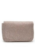 Coffer Striped Embellished Faux Silk Clutch