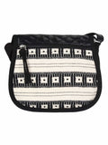 Swanky Cotton Jacquard And Leatherette Sling Bag