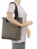 Geomat Acrylic Jacquard & PU Shoulder Bag
