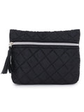 Polyester Quilted Smart Casual Vanity Bag (Set Of 3)