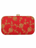 Tulle Sequines Embroidered Faux Silk Clutch