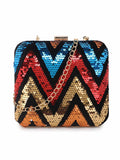 Vista Embellished Embellished Faux Silk Clutch