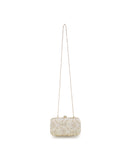 Tulle Embellished Emroidered Faux Silk Clutch