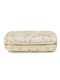 Tulle Embellished Emroidered Faux Silk Clutch