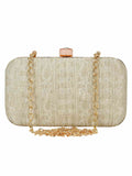 Tulle Raw Silk Fabric Printed Clutch