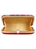 Adorn Embellished Faux Silk Clutch Multi