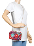 Adorn Embellished Faux Silk Clutch Multi