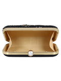 Adorn Embellished Faux Silk Clutch