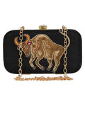 Zodiac Sequins Embellished Faux Silk Clutch Taurus