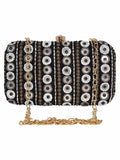 Adorn Embellished Faux Silk Clutch