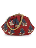 Pochette Faux Silk Embellished Purse Clutch