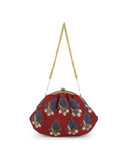 Pochette Faux Silk Embellished Purse Clutch