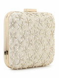 Vista Faux Silk Ditsy Embellished Clutch