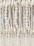 Pochette Faux Silk Pearl Embellished Clutch