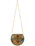 Jewel Mosaic Design Metal and Stone Work Party Clutch