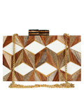 Balk Geometric Wooden Clutch