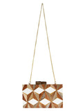 Balk Geometric Wooden Clutch