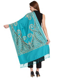 Paisley Embroidered Acrylic Wool Shawl